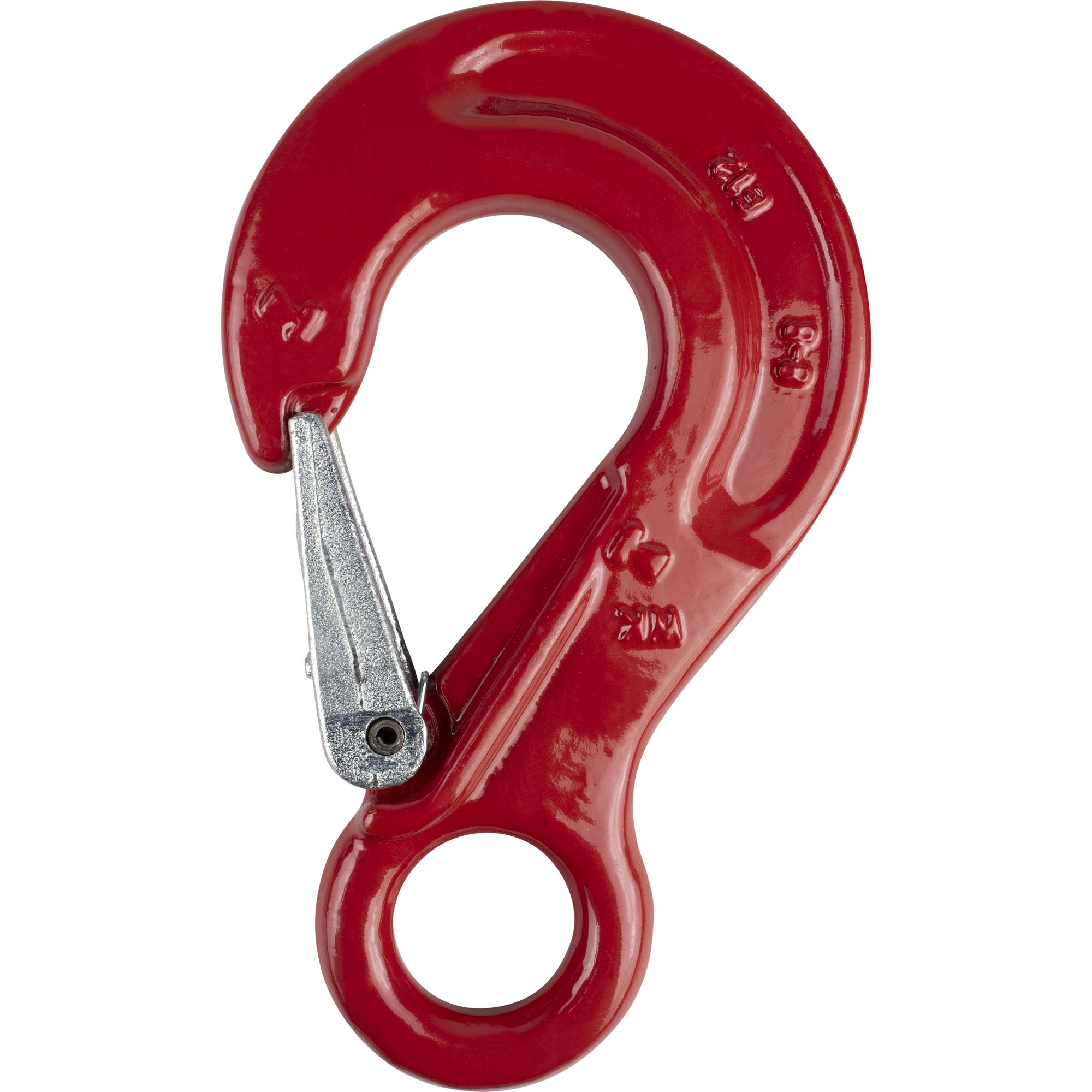 Abschlepphaken mit Sicherung, 2000 kg, Augen-Ø 25 mm, rot