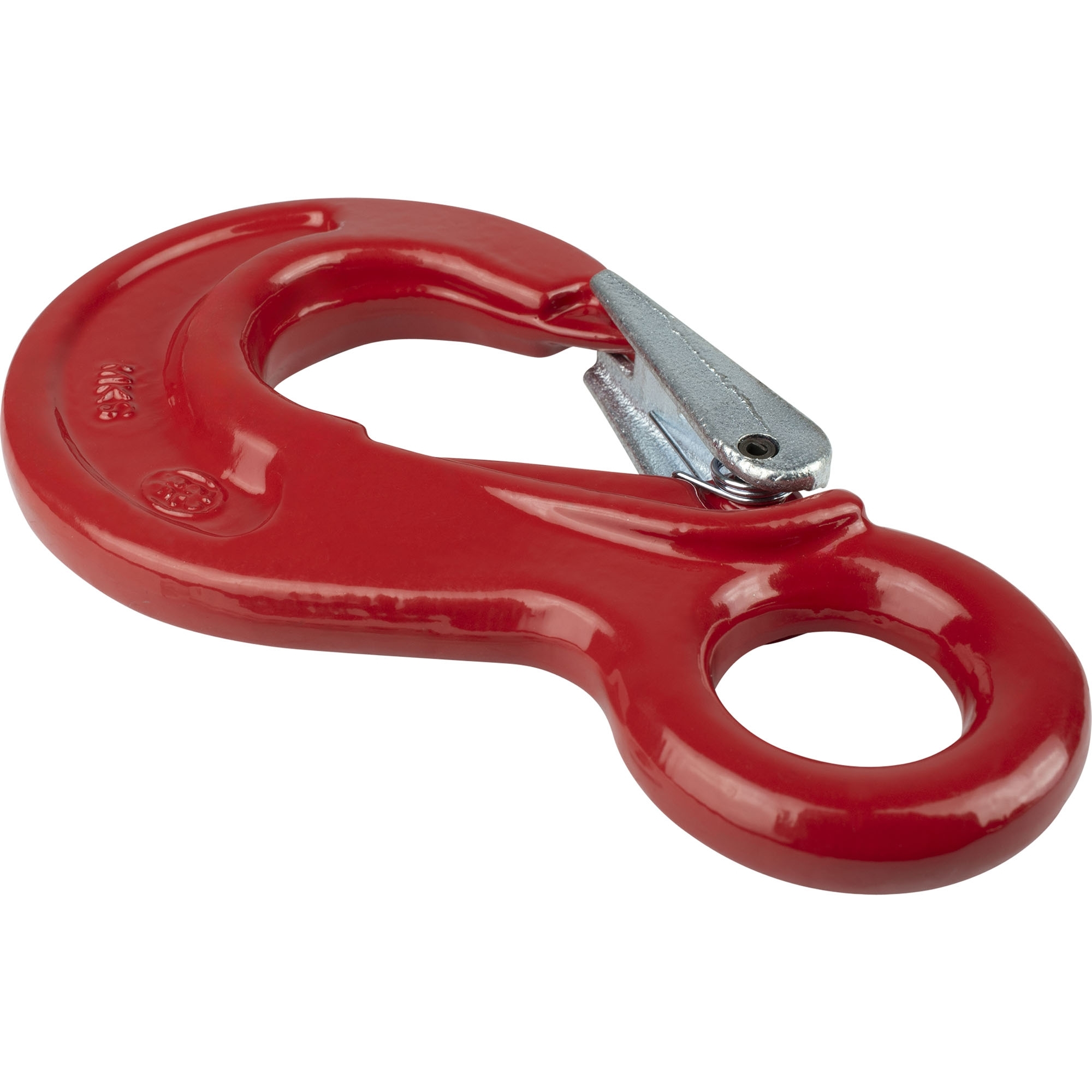 Abschlepphaken mit Sicherung, 3150 kg, Augen-Ø 34 mm, rot