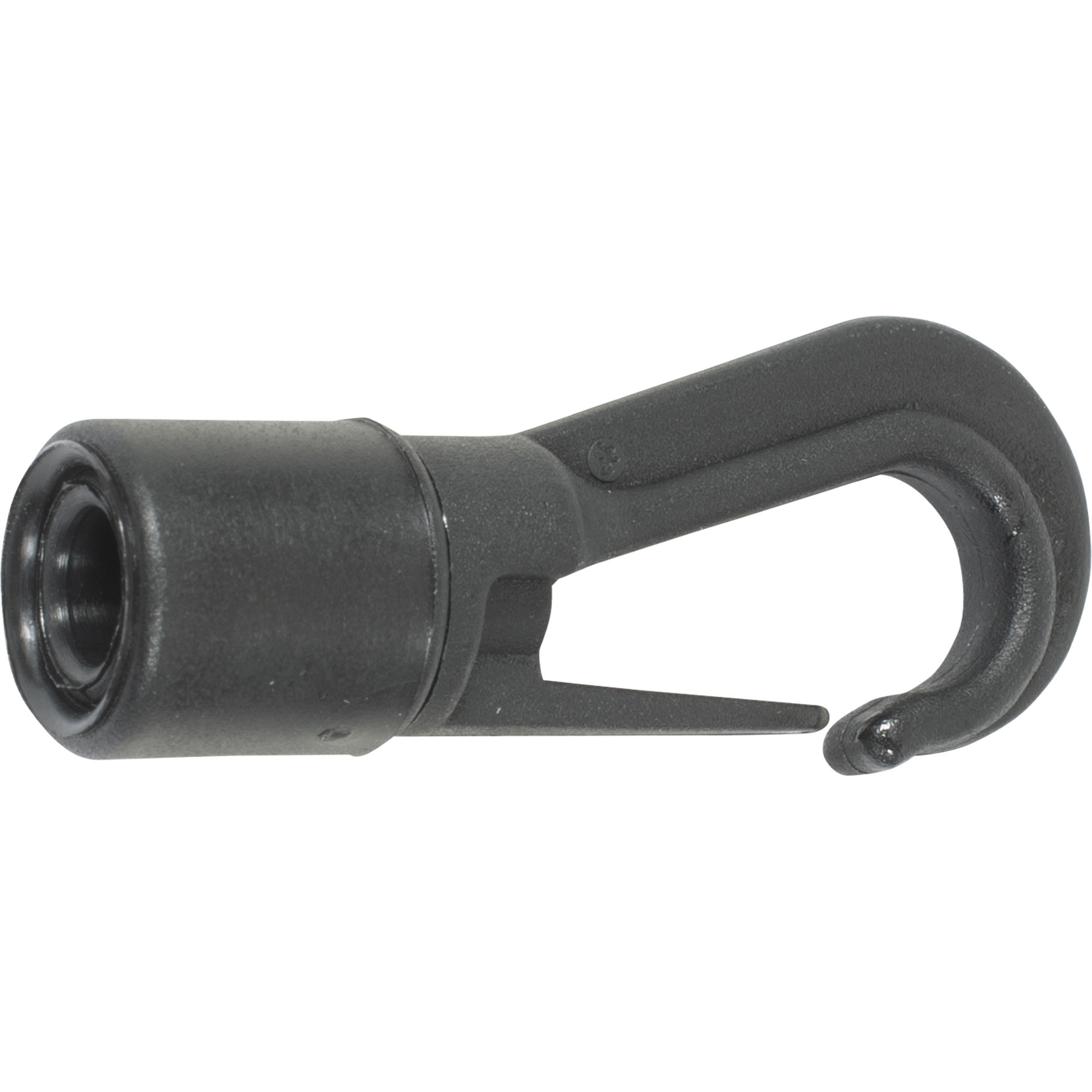 Kunststoff-Karabinerhaken, schwarz, lose, für 6 mm