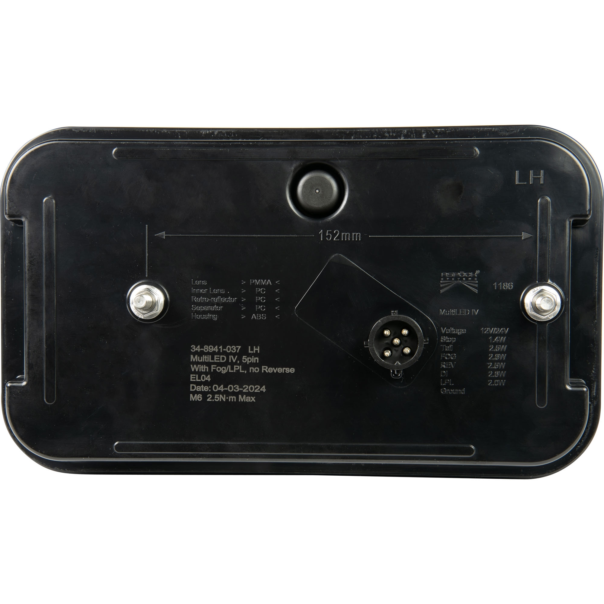 Leuchte Multiled IV, links, 5-pol. Bajonett, KZL, NSL