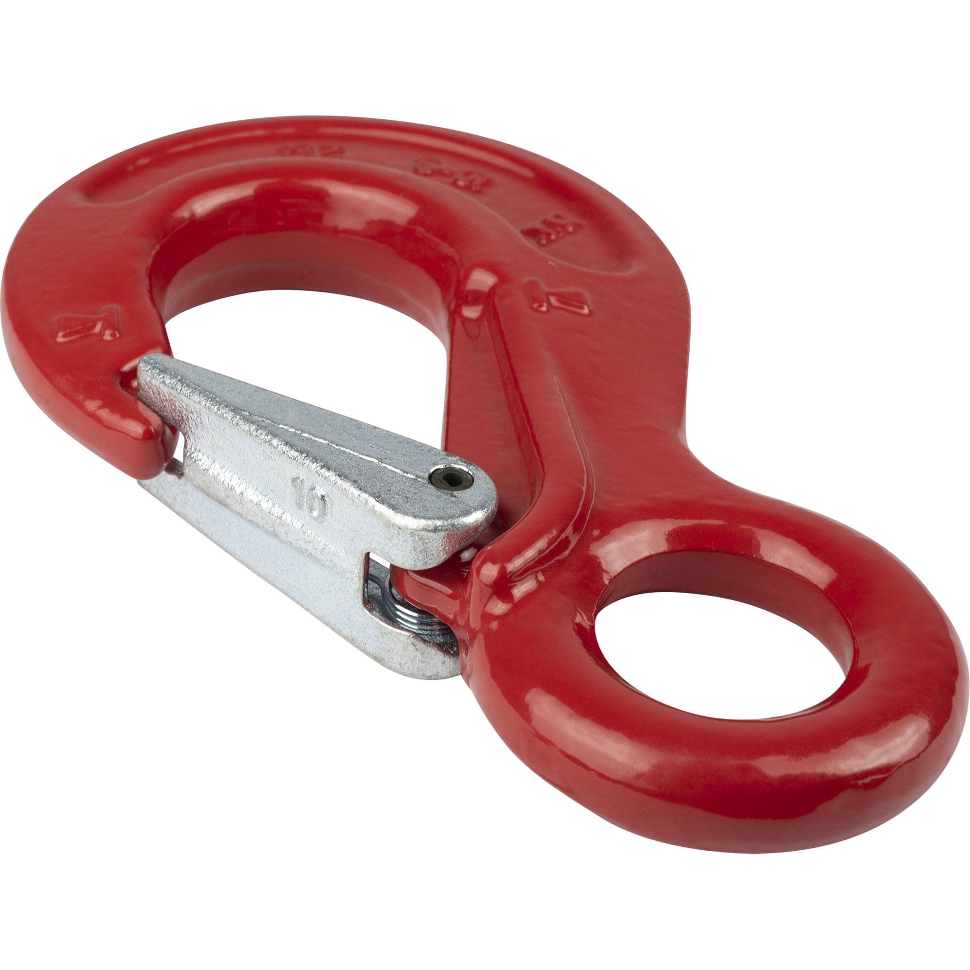Abschlepphaken mit Sicherung, 3150 kg, Augen-Ø 34 mm, rot
