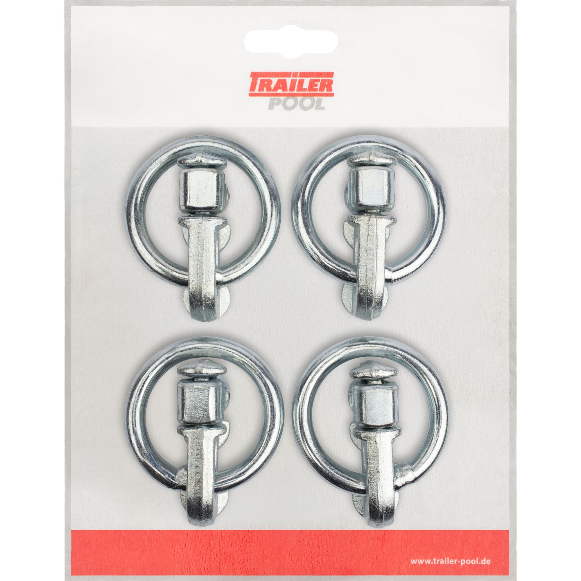 4 x Doppel-Beschlag mit Ring, für Airlineschiene