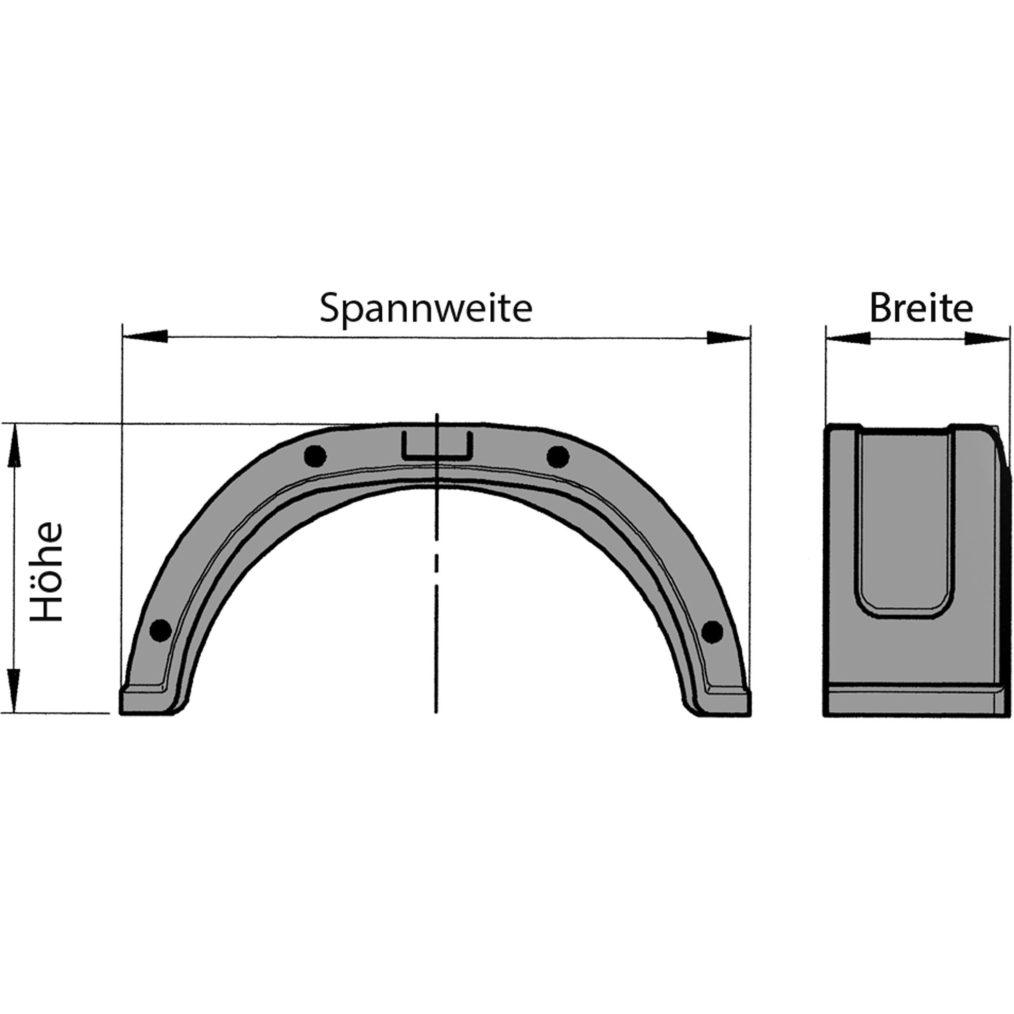 Einachs-Kotflügel AL-KO rund, Kunststoff, B 240 mm