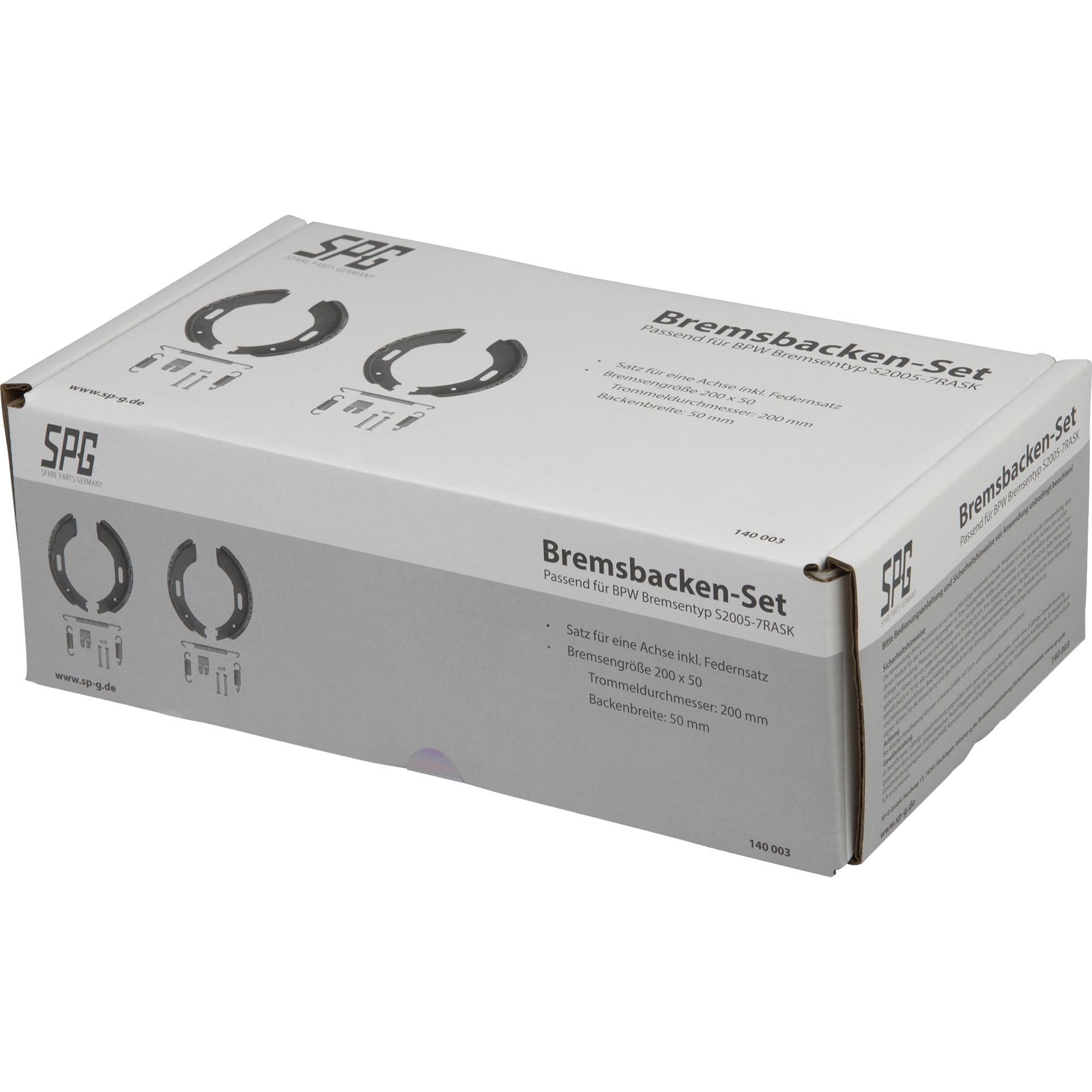 Bremsbackensatz passend für BPW, 200 x 50, inkl. Federnsatz