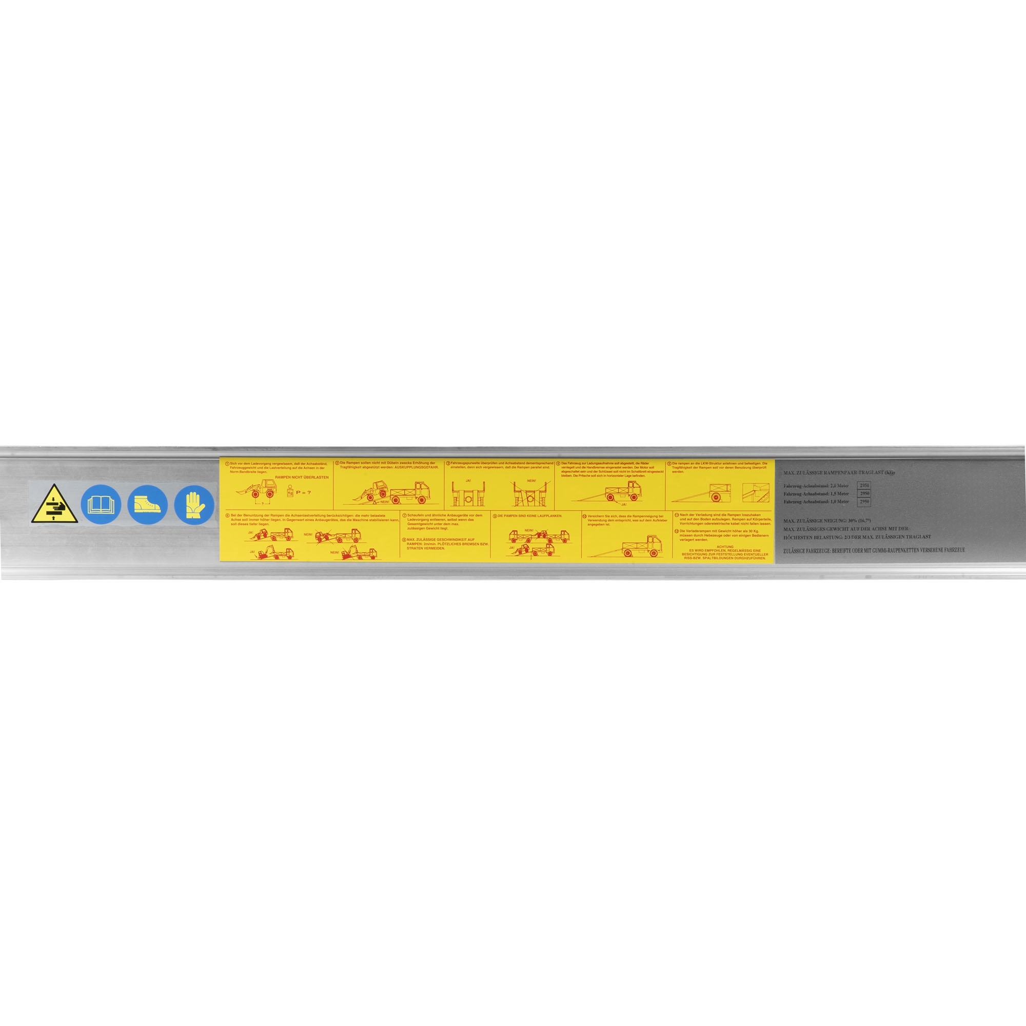 1 Paar Verladeschienen Alu, Länge 2650 mm, 2800 kg