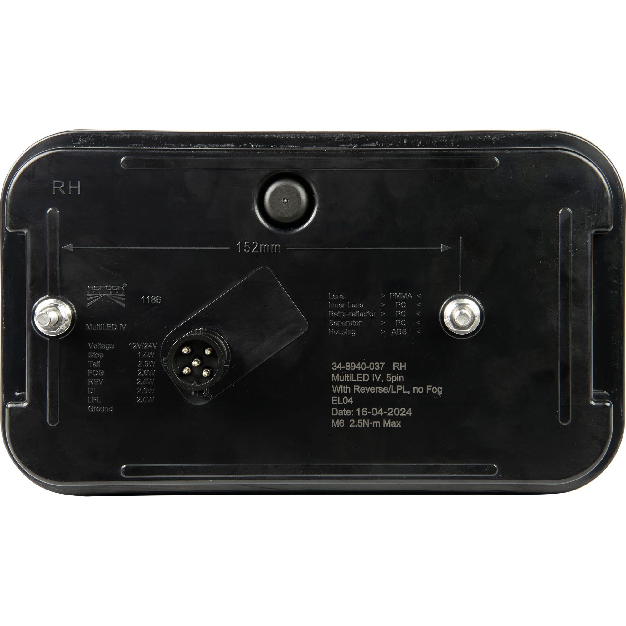 Leuchte Multiled IV, rechts, 5-pol. Bajonett, KZL, RFS