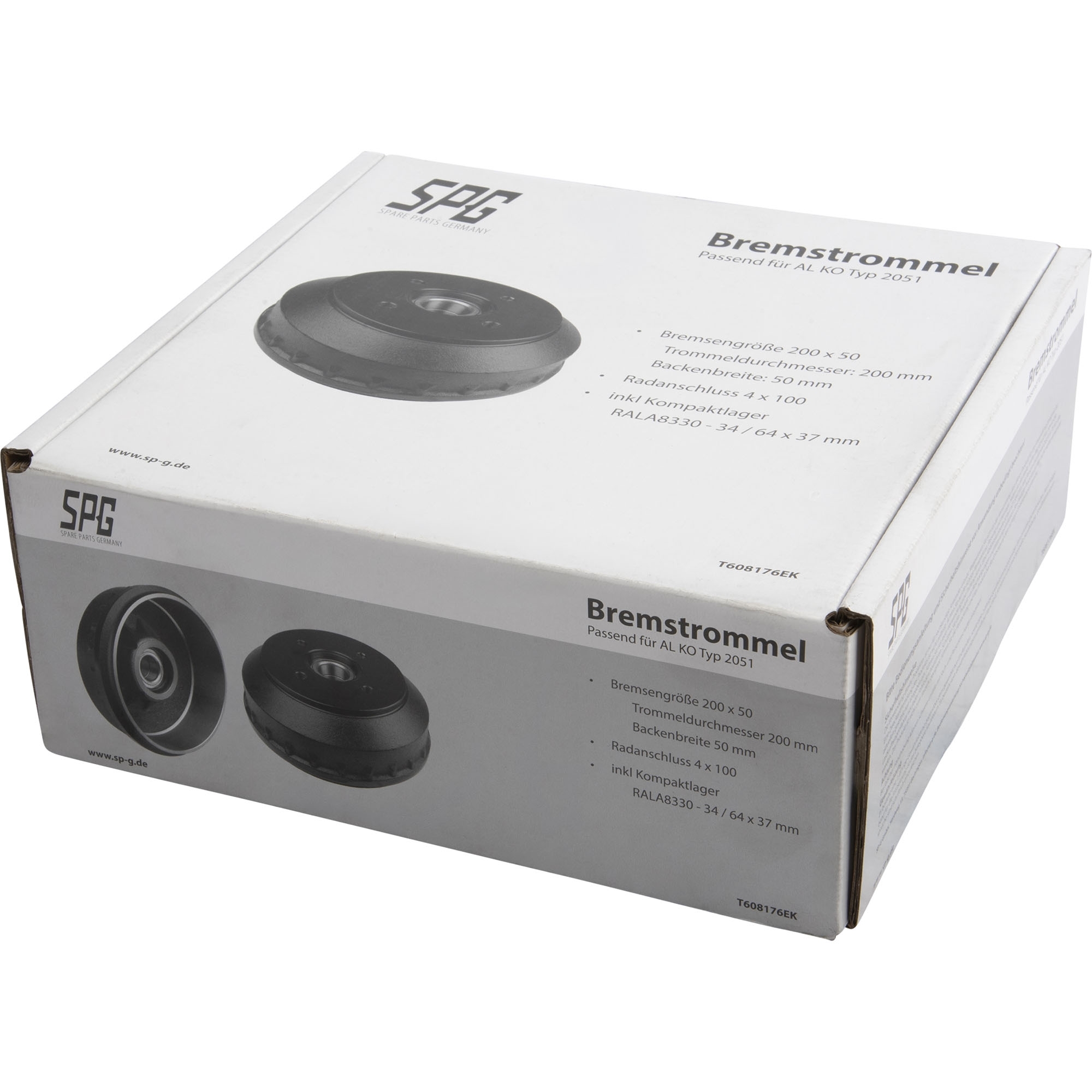 Bremstrommel für AL-KO 200x50, Kompaktlager, 4x100