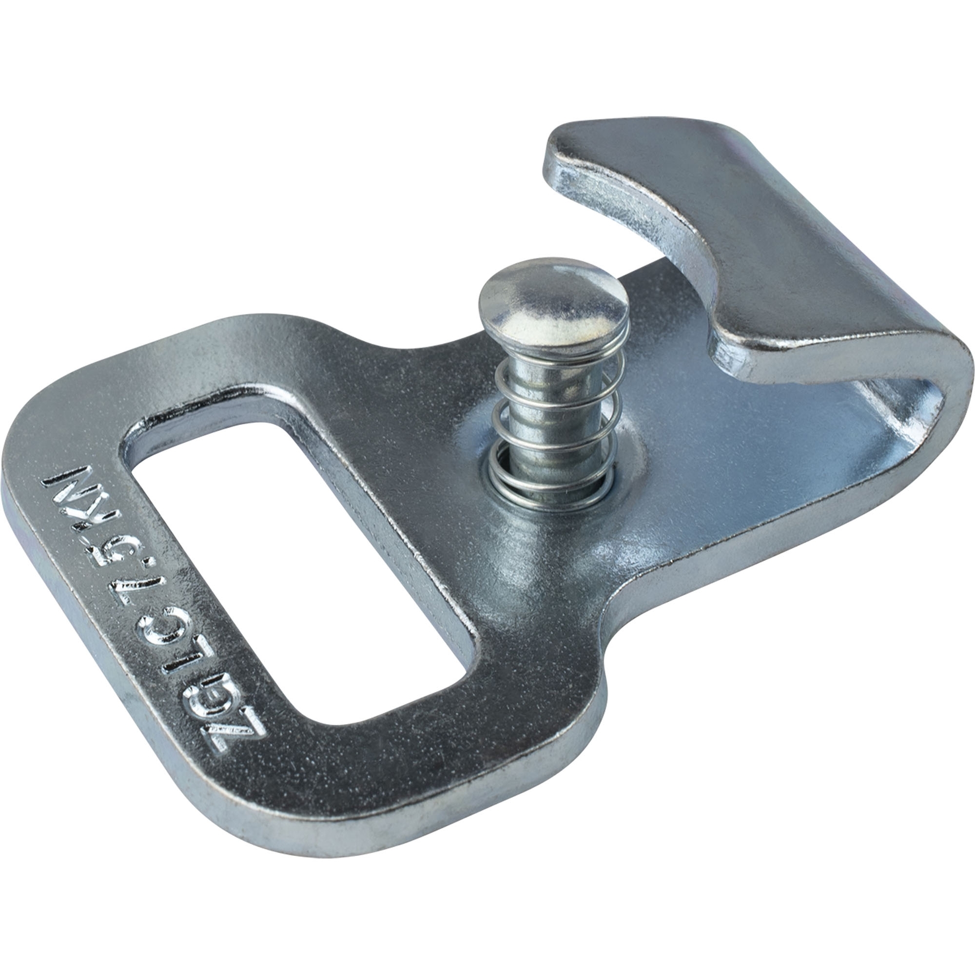 Flachhaken mit Sicherung für Gurtband 25 mm