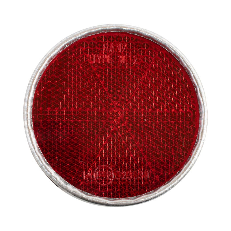 Rückstrahler Ø 55 mm, rot, mit Schraube & Mutter