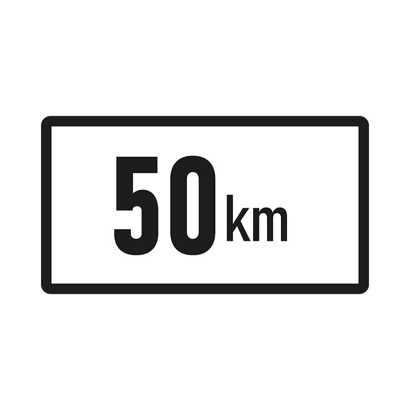 50 km/h-Tafel, 200 x 150 mm, Aluminium | 581500