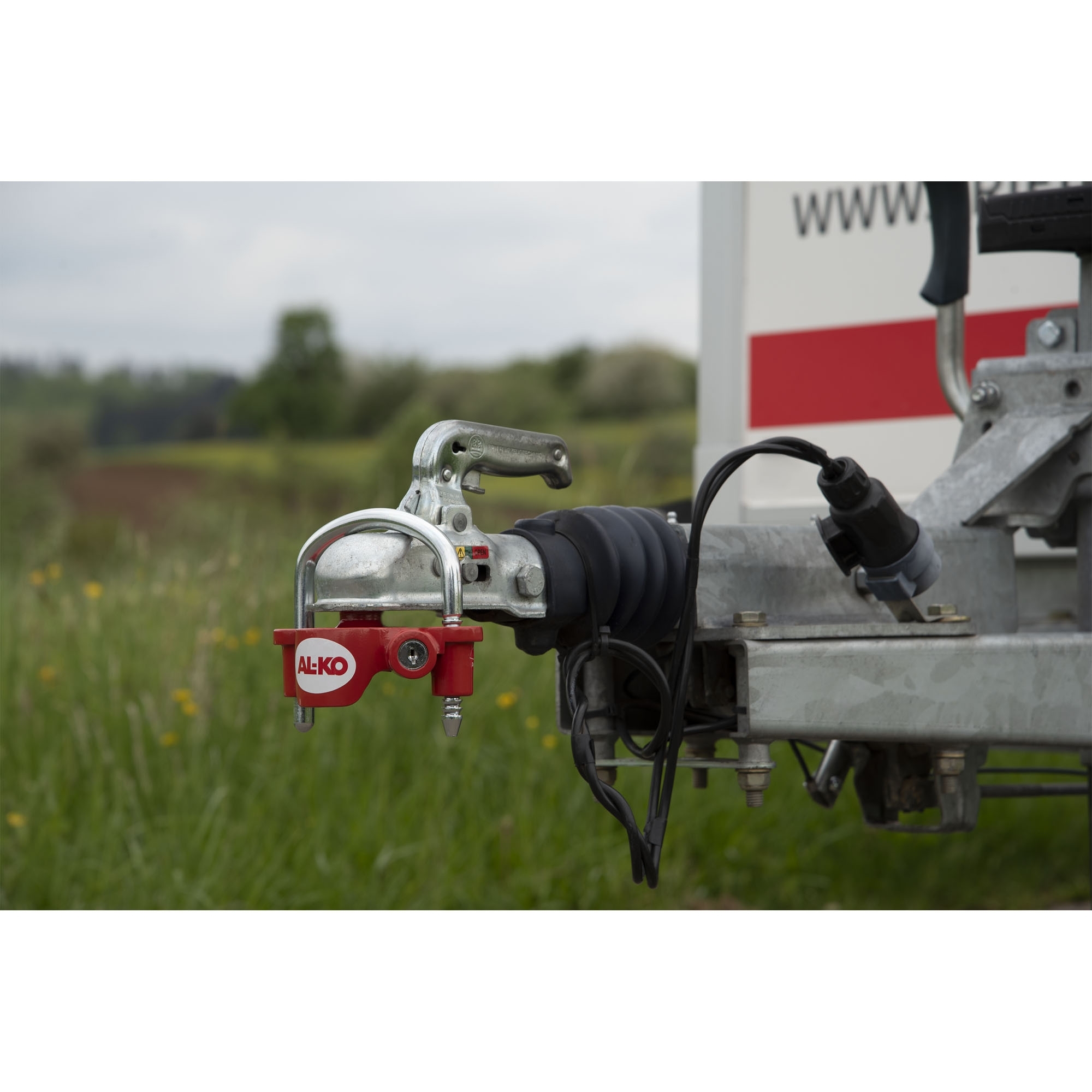 Kupplungsschloss mit Zylinderschloss, universal, Standbetrieb, rot