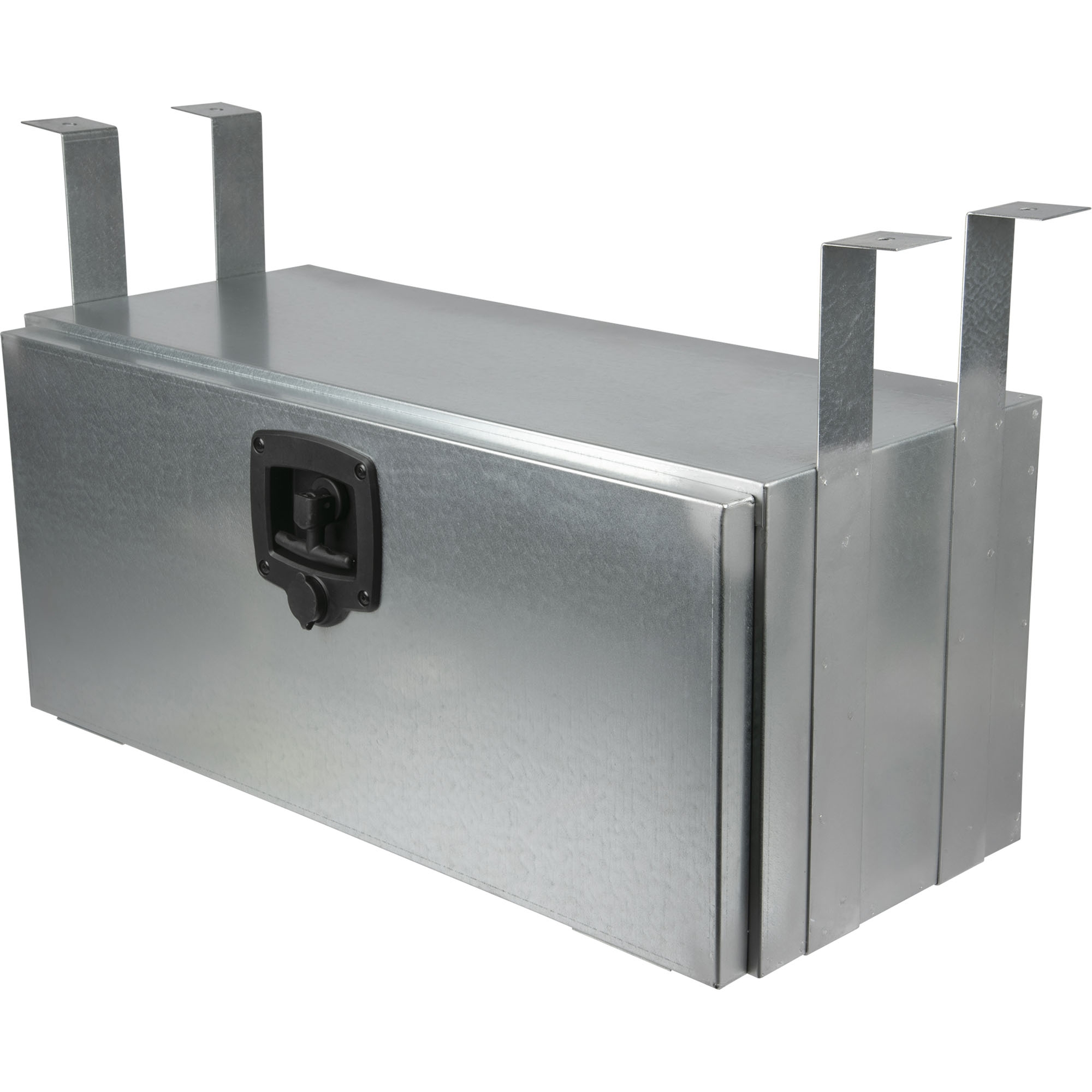 Staubox, verzinkt, mit Bügelhalter, B700 x T300 x H300 mm