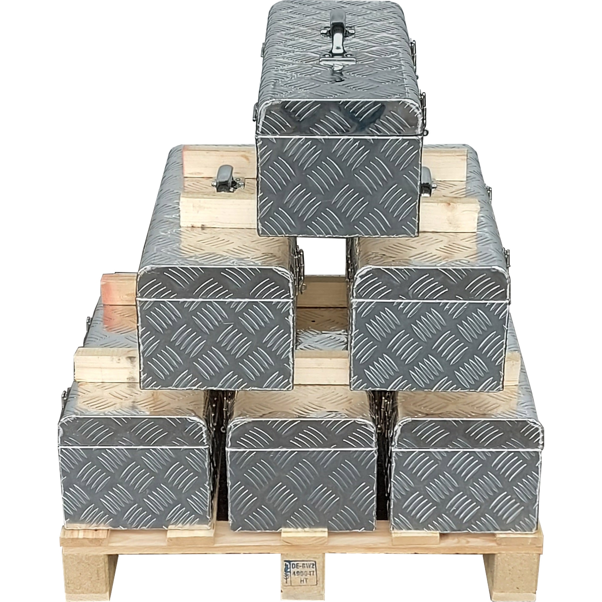 Zurrgurt-Set in Aluminium-Staubox