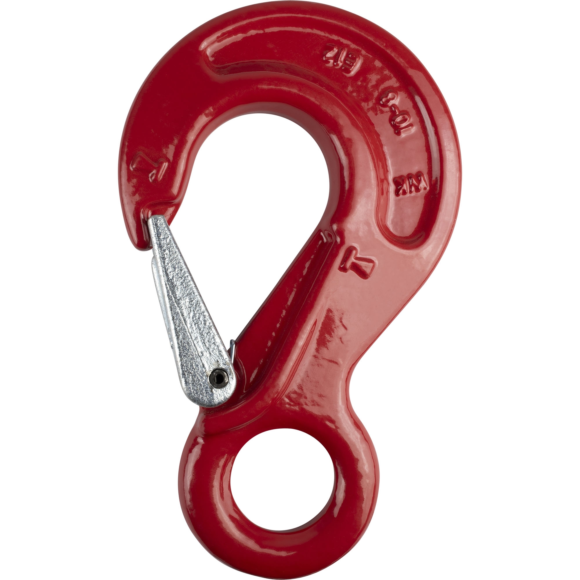 Abschlepphaken mit Sicherung, 3150 kg, Augen-Ø 34 mm, rot