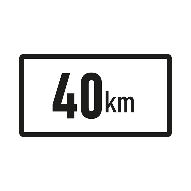40 km/h-Aufkleber, 200 x 150 mm