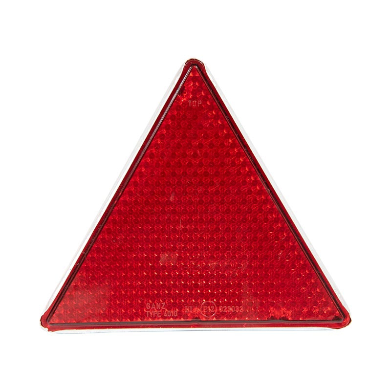 Dreieckrückstrahler rot, weiße Kunststofffassung, M5