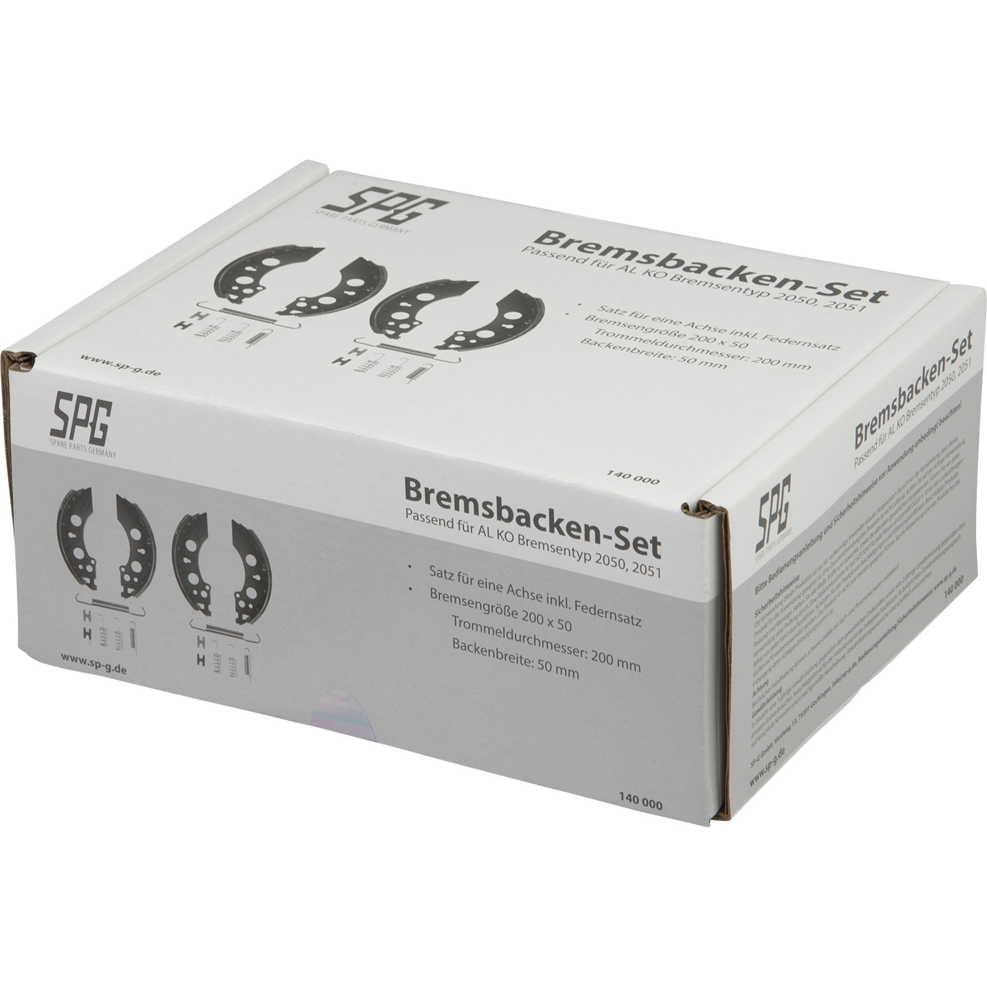 Bremsbackensatz passend für AL-KO, 200 x 50, inkl. Federnsatz