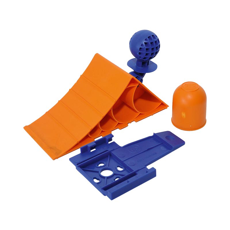 Unterlegkeil + Halter, Kunststoff, orange/blau