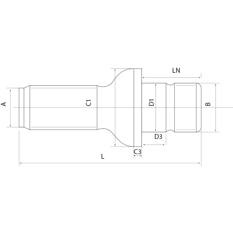Radbolzen mit Rechtsgewinde, 22 x 1,5 mm, L: 109mm, Nabensitz LN: 45mm