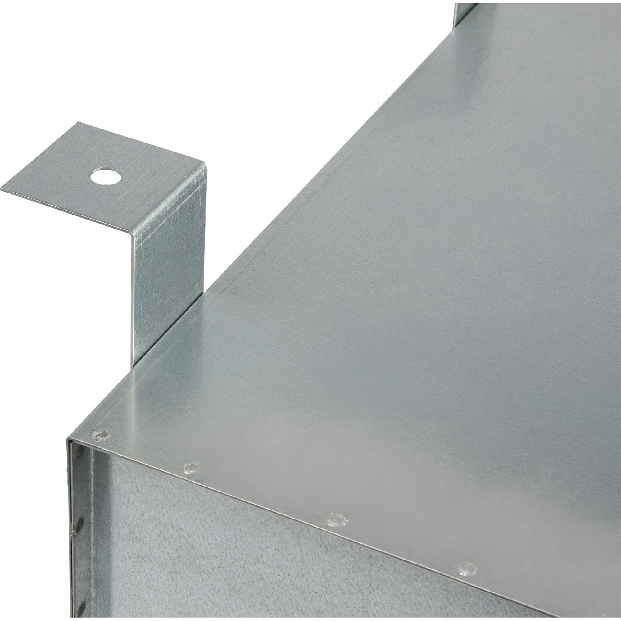 Staubox, verzinkt, mit Bügelhalter, B400 x T420 x H180 mm