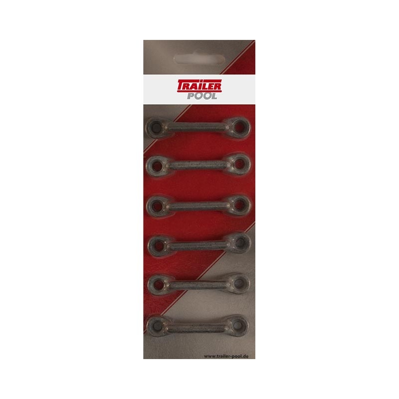 6er-Set Lakaikrampe, Zink Nickel beschichtet, Öffnung 30 mm