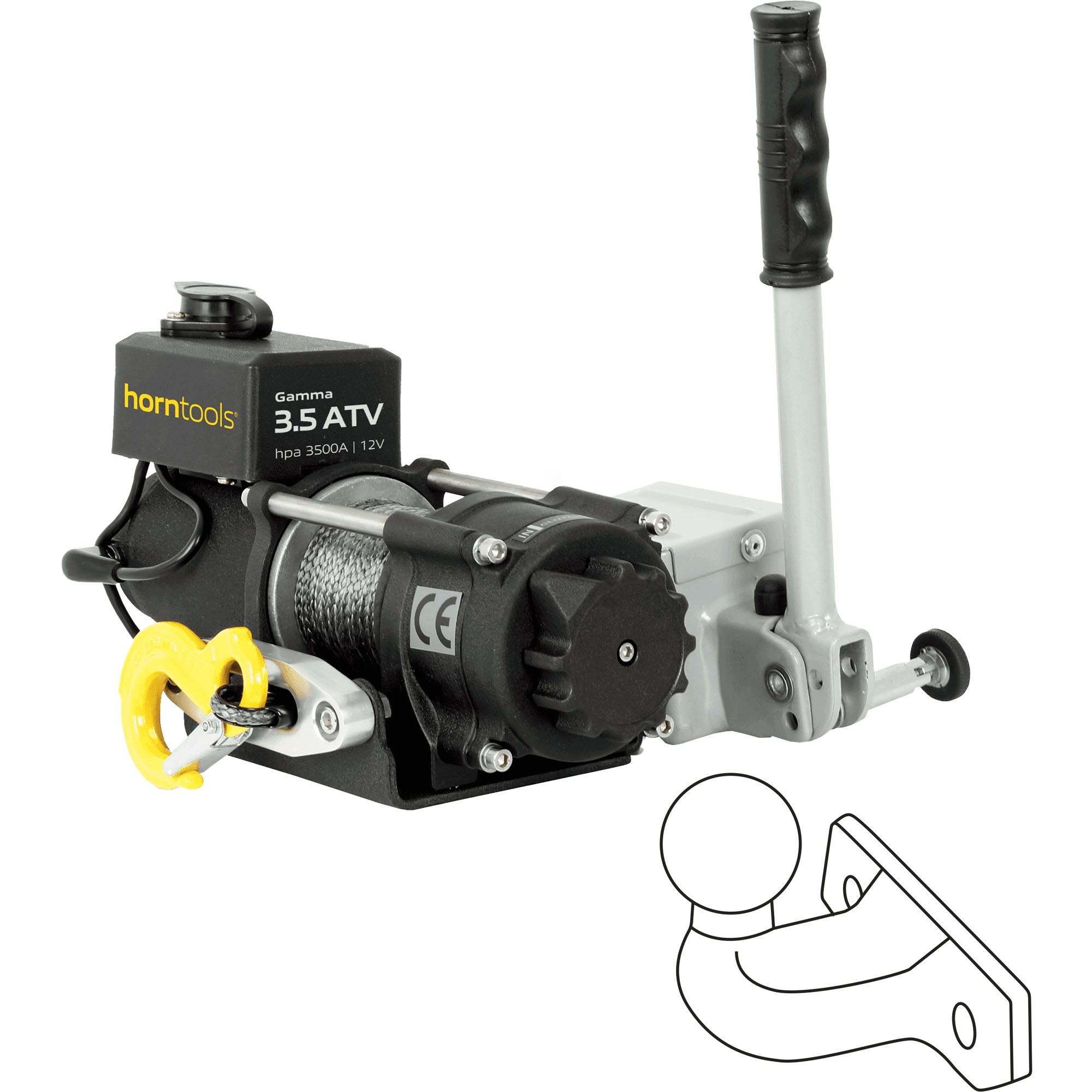 Seilwinde Gamma, 12 V, Zugkraft 1600 kg