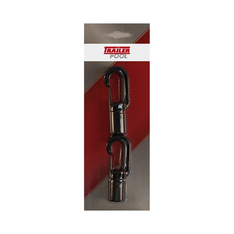 2 x Karabinerhaken für Expanderseil, Kunststoff, Seil-Ø 8 mm