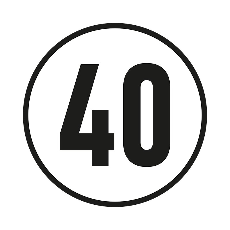 40 km/h-Aufkleber, Ø 200 mm