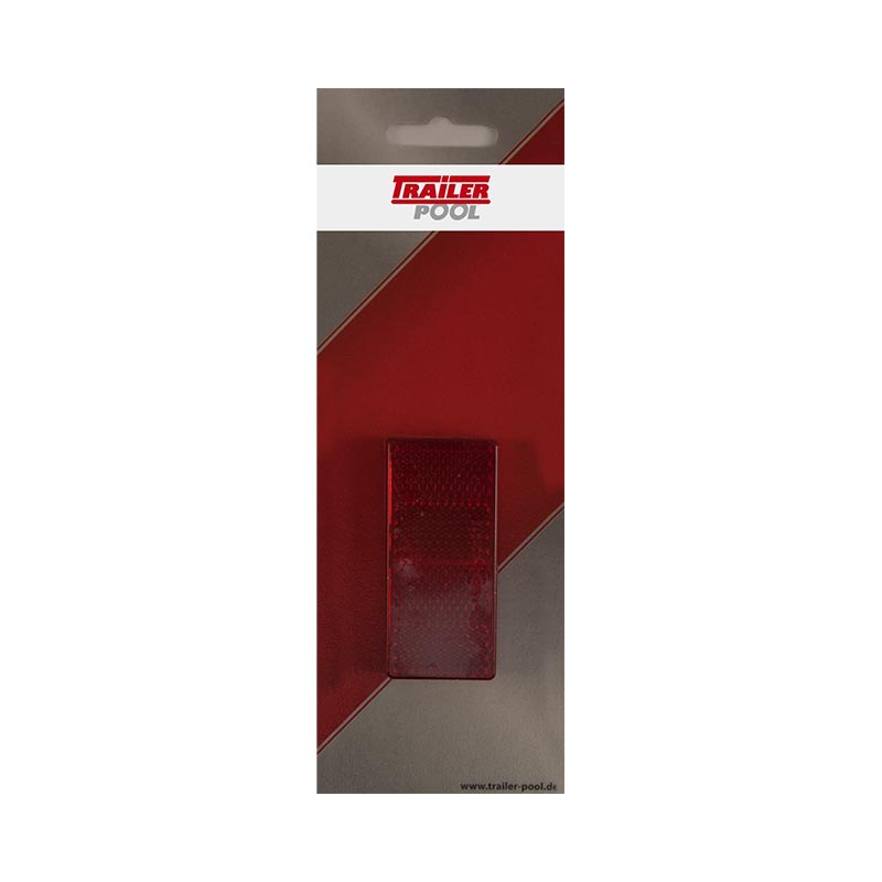 2 x Rückstrahler 69 x 31,5 mm, rot, zum Kleben