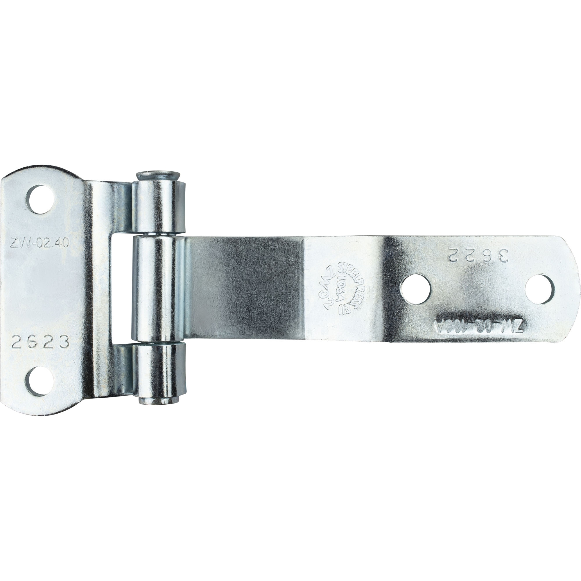 Scharnier Stahl verzinkt, Gesamtlänge 140 mm, gek