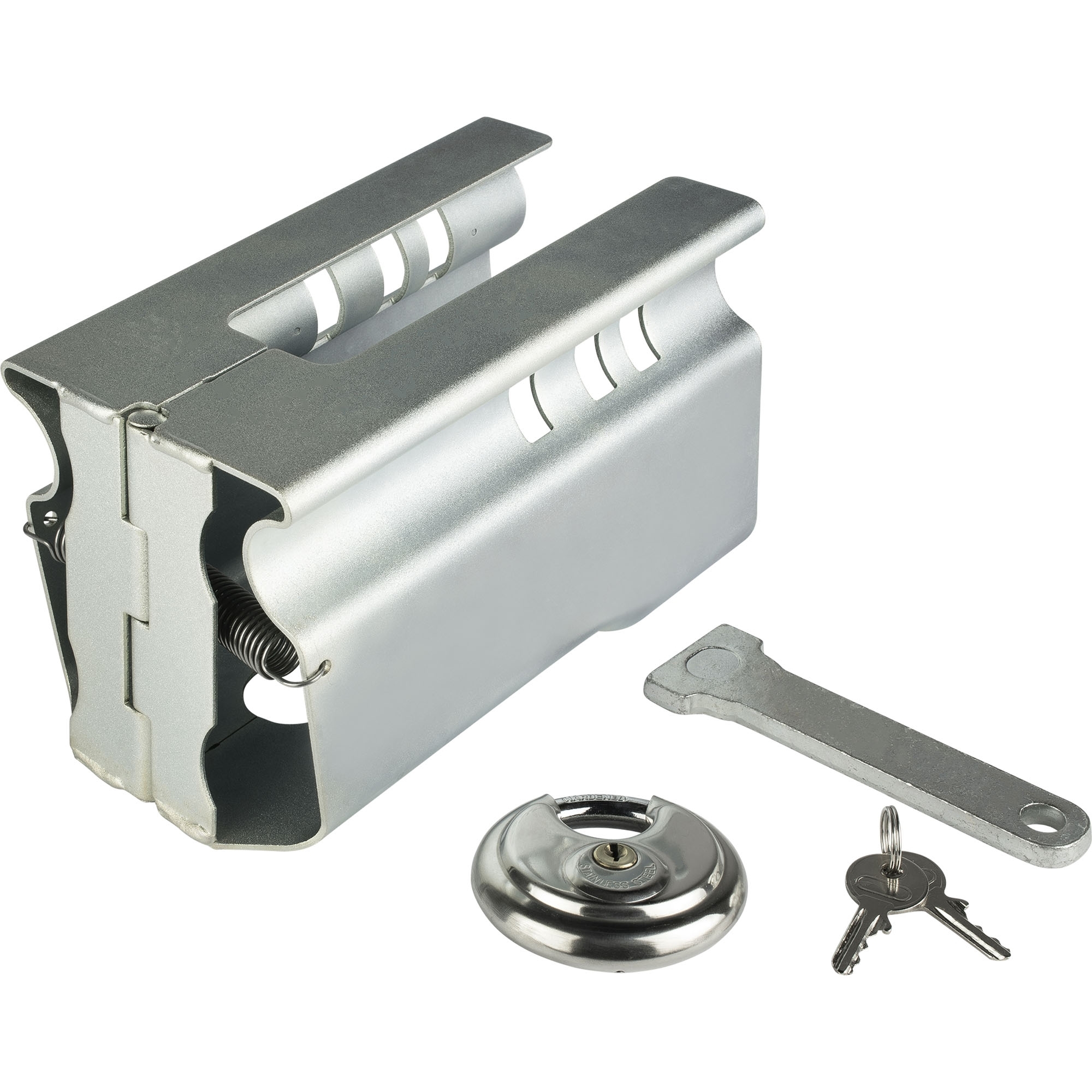 Kastenschloss, klappbar, für den an- und abgekoppelten Zustand