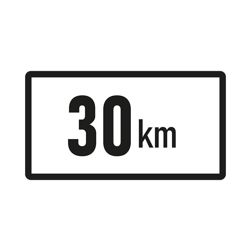 30 km/h-Tafel, 200 x 150 mm, Aluminium