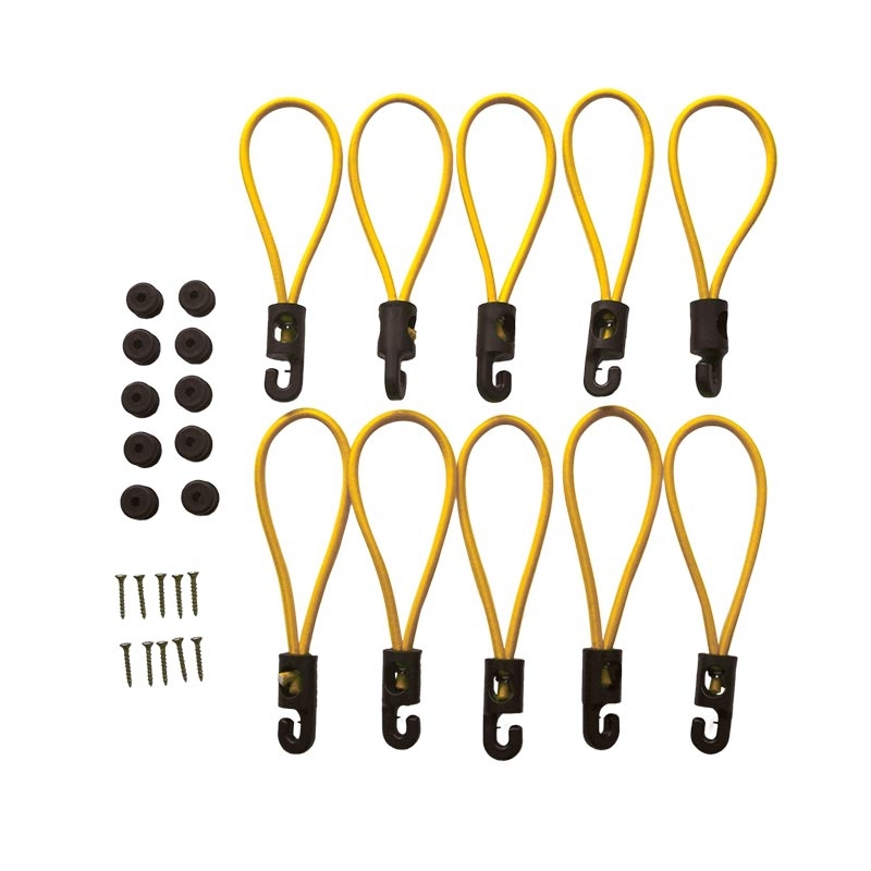 Befestigungssatz für Netze und Planen, 10 Spannschlaufen, 10 Rundknopf