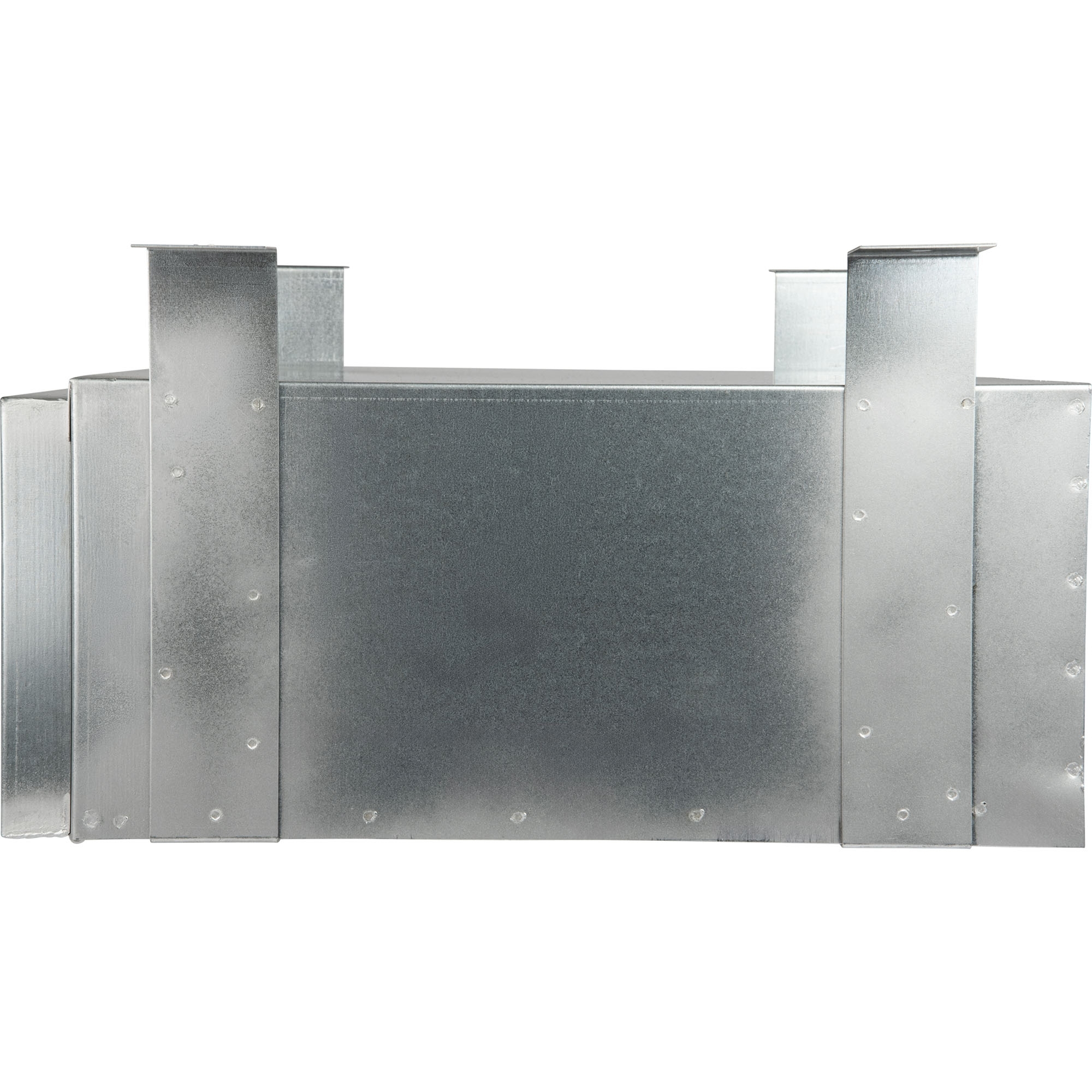 Staubox, verzinkt, mit Bügelhalter, B400 x T420 x H180 mm