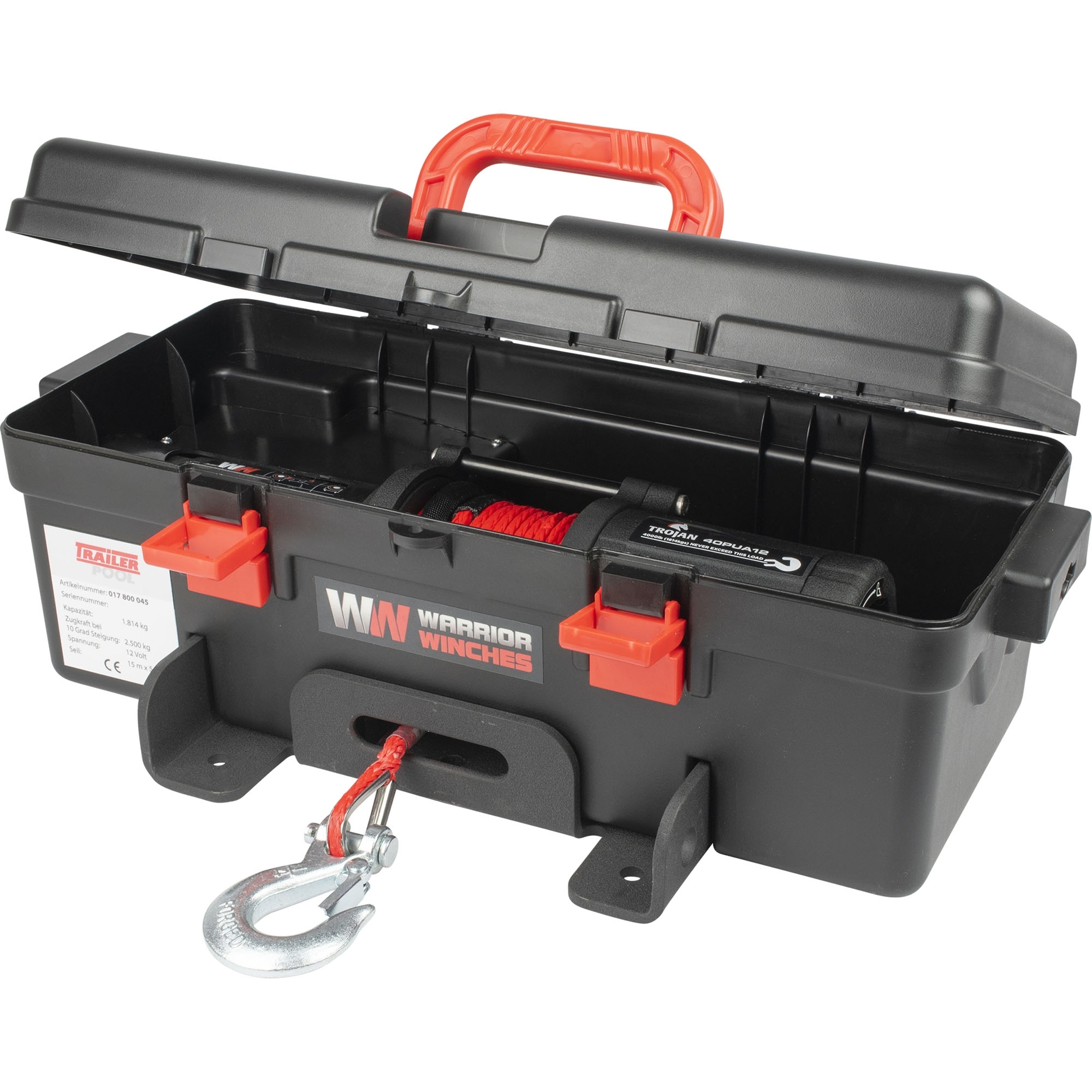 Tragbare Seilwinde, 12V, Zugkraft 1814 kg Tragbare Seilwinde, 12V, Zugkraft 1814 kg