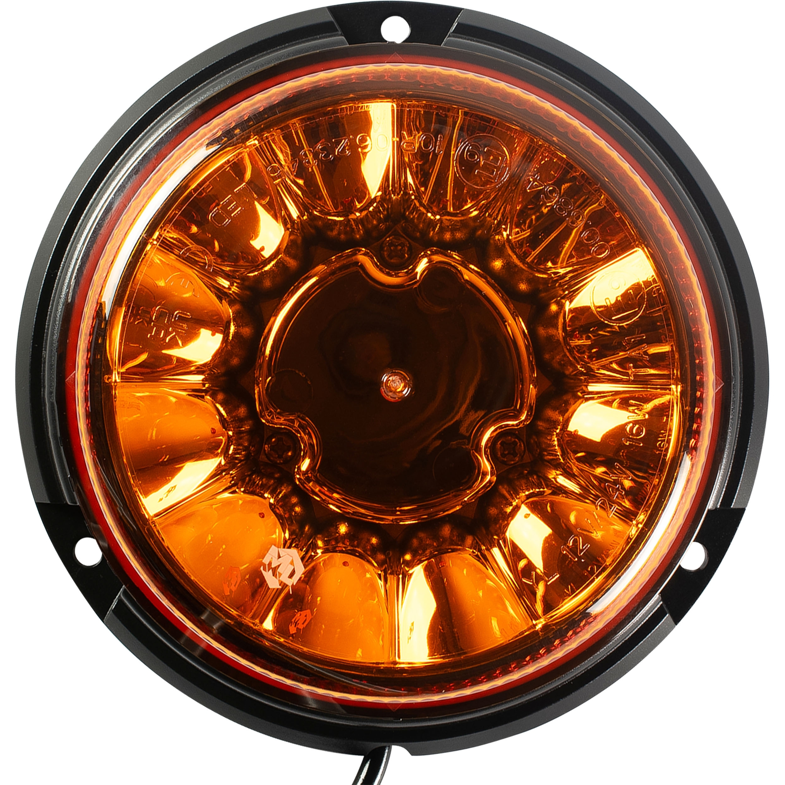 Rundumleuchte flach gelb, LED, zum Anschrauben