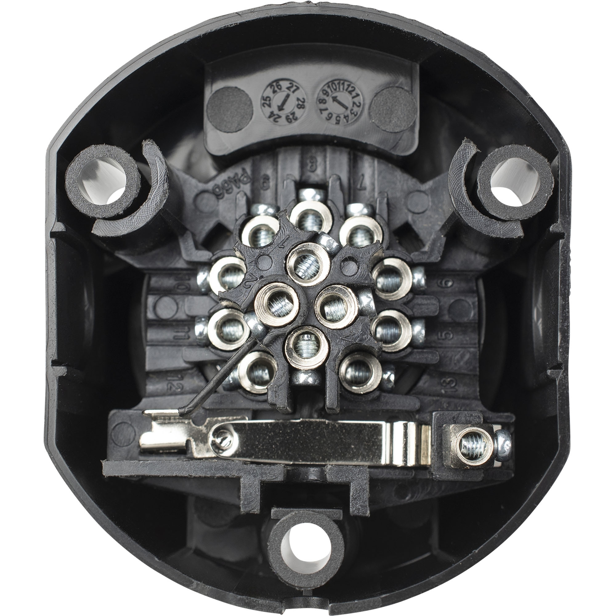Steckdose 13-polig, 12V, Kunststoff, Gummidichtung